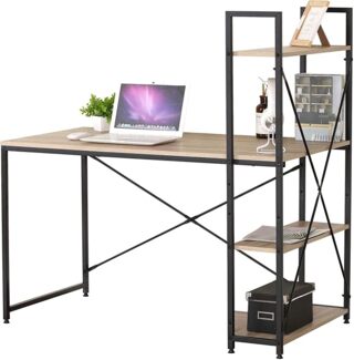 Urban Living COLORADO Arbeitstisch mit Regal 120x64x120 cm Schreibtisch 151380