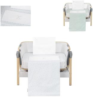 Kikkaboo Babywiege Bettwäsche-Set 5-tlg, Decke 85x55, Kissen 45x35, Laken blau