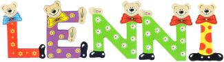 Playshoes Kinder Holz-Buchstaben Namen-Set LENNI - sortiert