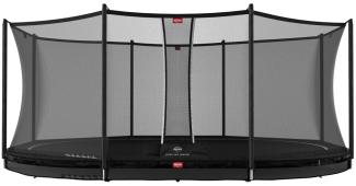 BERG Trampolin InGround oval 520x345 cm schwarz mit Sicherheitsnetz Comfort Grand Favorit