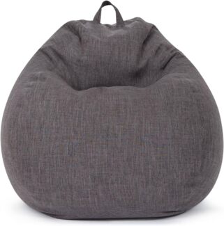 Green Bean© Indoor XXL Sitzsack "Home Linen" mit 300 Liter mit EPS-Perlen Füllung - - Bodenkissen Liegekissen Sitzkissen Dunkelgrau Asphalt