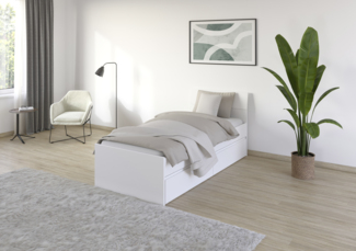 rauch Joel, Bett, mit 2 Schubladen, Farbe Weiß, BxHxT 95x90x209cm