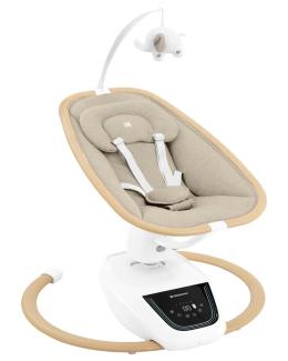 Kikkaboo Babywippe BeMoove elektrisch Moskitonetz Fernbedienung Melodien Timer beige