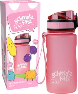 Klarstein Trinkflasche 350ml, Sport Trinkflasche zum Wandern, Schule & Fitnessstudio, Geschmacksneutrale Wasserflasche Auslaufsicher, Trinkflasche mit Fruchteinsatz, Trinkflasche BPA-Frei, Rosa