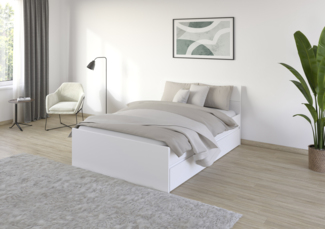 rauch Joel, Bett, mit 2 Schubladen, Farbe Weiß, BxHxT 145x90x209cm