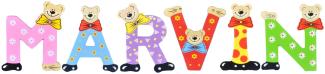 Playshoes Kinder Holz-Buchstaben Namen-Set MARVIN - sortiert