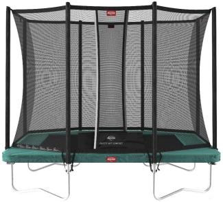 BERG Trampolin rechteckig 280x190 cm grün mit Sicherheitsnetz Comfort Ultim Favorit Regular