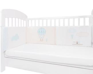 Kikkaboo Babybett Nestchen für Babybett 120 x 60 cm, Bettumrandung 180 x 35 cm hellblau