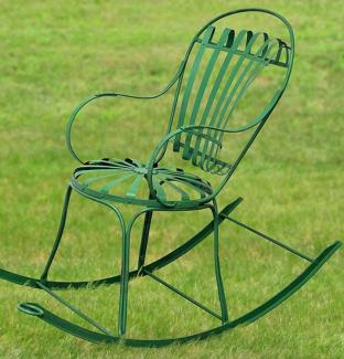 Casa Padrino Garten Schaukelstuhl 46x130 x H. 95 cm - verschiedene Farben - Handgefertigte Gartenmöbel aus Schmiedeeisen