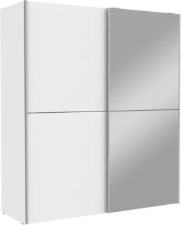 FORTE White Kiss Kleiderschrank, Holzwerkstoff, Weiß, 170,3 x 190,5 x 61,2 cm