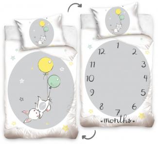 bettbezug Kaninchen junior 100x135 cm Baumwolle weiß/blau