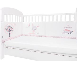 Kikkaboo Babybett Nestchen für Babybett 120x60 cm, Bettumrandung 180x35 cm pink