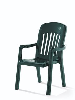 Sieger Comtesse Stapelsessel stapelbar, Vollkunststoff, Smaragdgrün, 64 x 96 x 70 cm