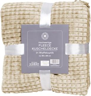 Flanell Wohndecke Kuscheldecke Wolldecke Sofadecke 150x200cm Taupe