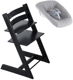 Stokke 'Tripp Trapp' Hochstuhl, schwarz, höhenverstellbar, Buche, inkl. Newborn Set™