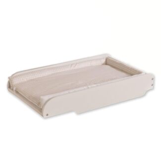 roba Wickelplatte - inkl. Wickelauflage Vichy beige - Zum Aufsetzen auf Baby- & Kinderbetten - Weiß