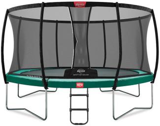 BERG Trampolin Favorit rund 430 cm grün mit Leiter & Sicherheitsnetz Deluxe Regular