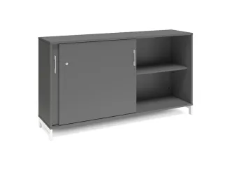 Büroschrank DNA 1600x890 mm Anthrazit/Weiß Schiebetür 2A4