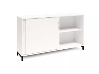 Büroschrank DNA 1600x890 mm Weiß/Schwarz Schiebetür 2A4