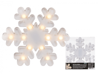 Weiße Schneeflocke mit 12 warmweißen LED