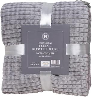 Flanell Wohndecke Kuscheldecke Wolldecke Sofadecke 150x200cm Grau