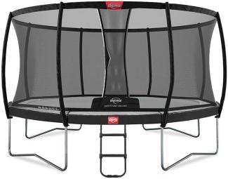 BERG Trampolin Favorit rund 430 cm grau mit Leiter & Sicherheitsnetz Deluxe Regular