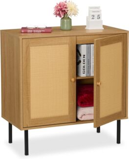 Kommode 2 Türen Rattanoptik 10050457