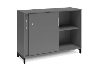 Büroschrank DNA 1200x890 mm Anthrazit/Schwarz Schiebetür 2A4