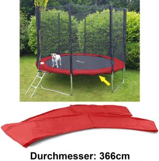 Trampolin Schutz Rand Abdeckung für Sprungfedern 366 CM Rot