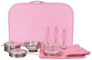 Topf- und Sieb-Set im Koffer, pink