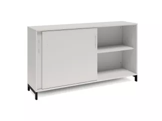 Büroschrank DNA 1600x890 mm Hellgrau/Schwarz Schiebetür 2A4