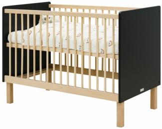 Bopita Floris Babybett Schwarz / Natur 60 x 120 cm