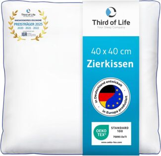 Kopfkissen 40x40 inSPIRO | Gewinner des Innovationspreis Ergonomie 2022 | Bestes ergonomisches Schlafkissen | Geeignet für Seitenschläfer, Rückenschläfer & Bauchschläfer | Optimales HWS Nacken-Kissen