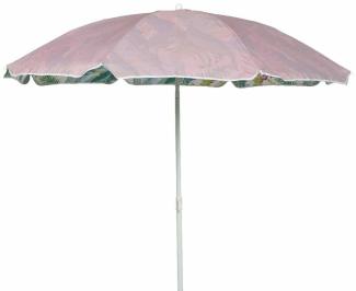 Sonnenschirm Palmenblätter Tropisch Oberseite Rosa Knickbar Erdspieß Ø 160cm