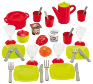 Ecoiffier 2603 Dinner-Set mit Aufbewahrungsbox, 36 teilig