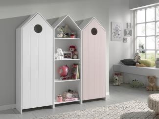 CASAMI Set 3-tlg. best. aus: Schrank 1-trg. mit Front in Weiß, Regalschrank, Schrank 1-trg. mit Front in Pink