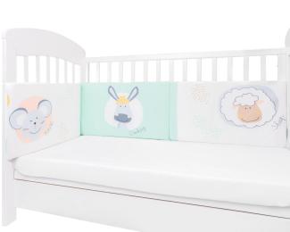 Kikkaboo Babybett Nestchen für Babybett 120 x 60 cm, Bettumrandung 180 x 35 cm grün