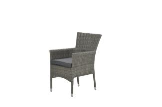 NICOSIA Polyrattan-Stapelsessel Set Diningsessel grau