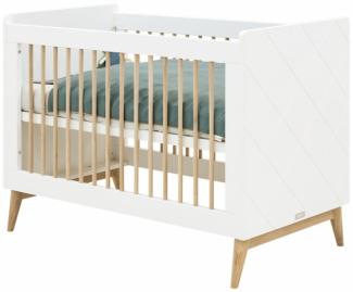 Bopita Paris Bett Weiß / Eiche 60 x 120 cm Weiß - Material: MDF / Eiche - Babypark. de