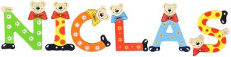 Playshoes Kinder Holz-Buchstaben Namen-Set NICLAS - sortiert