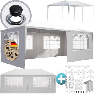 Deuba 'Rimini 3x6 m' Festzelt weiß UV-Schutz 50 wasserabweisend 18m² Seitenwänden Festival Pavillon Partyzelt Polyethylen Festzelt