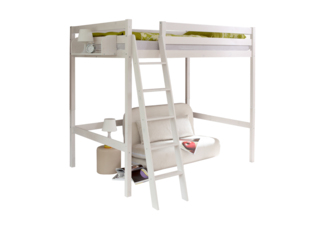 Ticaa 'Matthias' Hochbett, Holz Kiefer Weiß, 140x200 cm