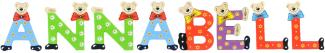 Playshoes Kinder Holz-Buchstaben Namen-Set ANNABELL - sortiert