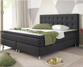BERN Boxspringbett 180x200cm H3 Anthrazit