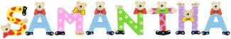 Playshoes Kinder Holz-Buchstaben Namen-Set SAMANTHA - sortiert