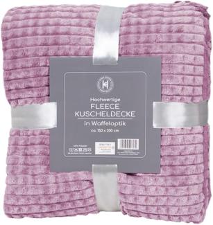 Flanell Wohndecke Kuscheldecke Wolldecke Sofadecke 150x200cm Rosa