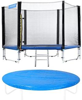 Monzana Trampolin Komplettset inkl. Sicherheitsnetz, Leiter, Randabdeckung & Zubehör, Ø 426cm