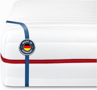 BMM Matratze 100x190 cm Klassik 19 Härtegrad H3 mittelfest/Kaltschaummatratze Öko-Tex Zertifiziert/orthopädische 7 Zonen Matratze Höhe 19 cm/Matratzen produziert in Deutschland