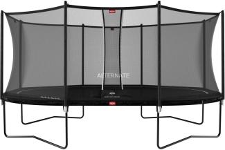 BERG Trampolin oval 520x345 cm grau mit Sicherheitsnetz Comfort Grand Favorit Regular