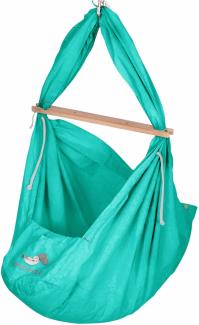 Baby Federwiege Pastell Green Schafwolle